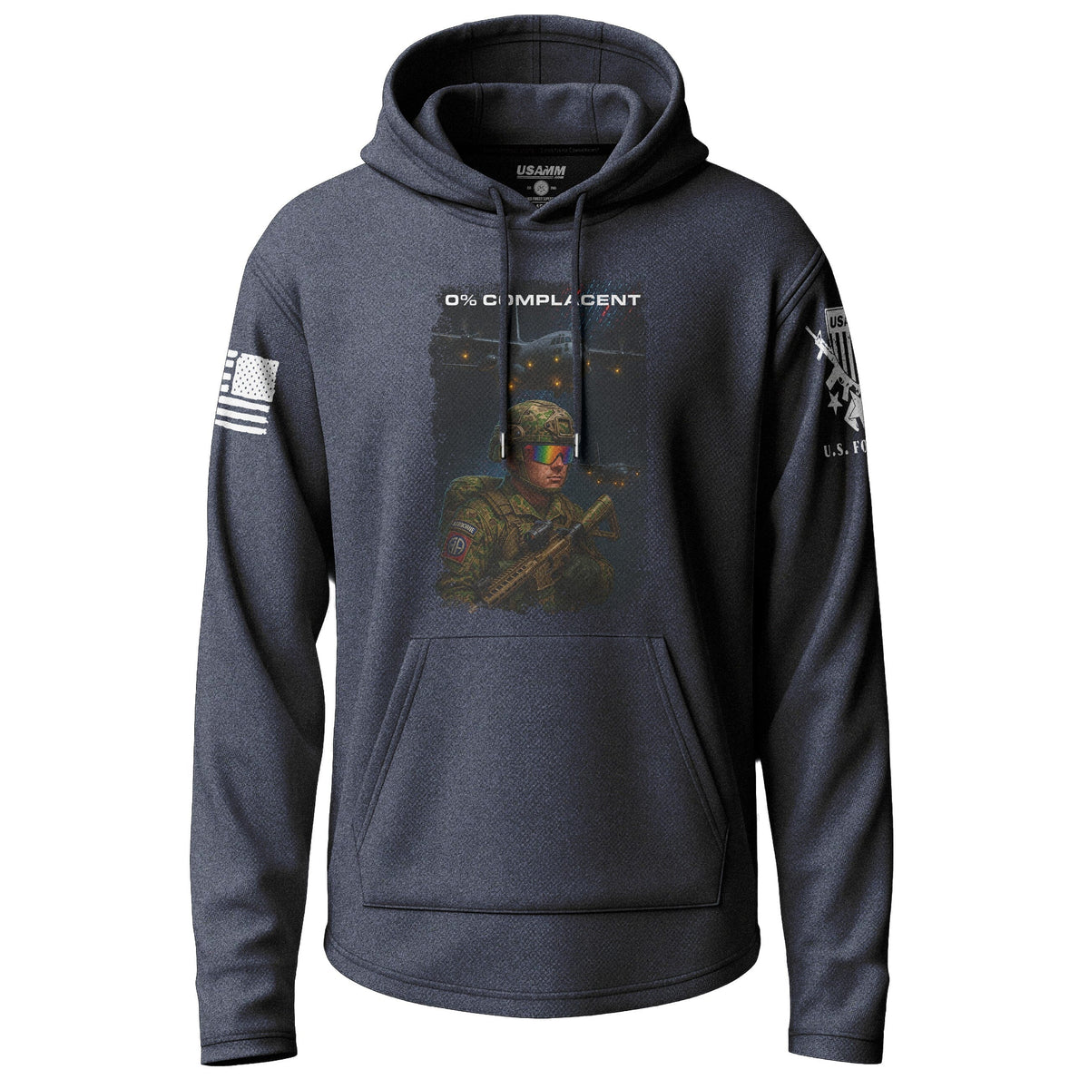 0% Complacent Graphic Lightweight Hoodie Lightweight Hoodie 90109-S-NAVY-THIN