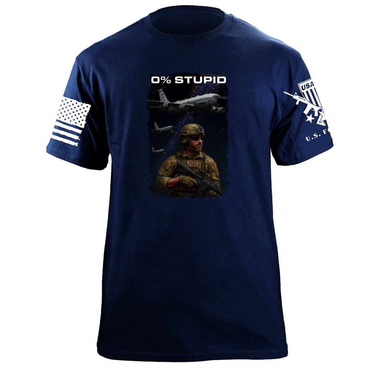 0% Stupid T-Shirt Shirts 87413-S-NAVY