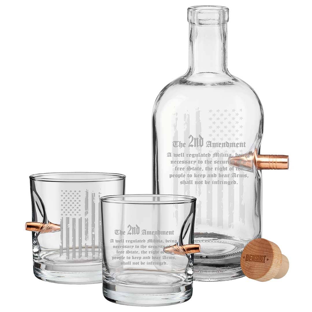 2nd Amendment Glasses Decanter-Rocks-2A-GS