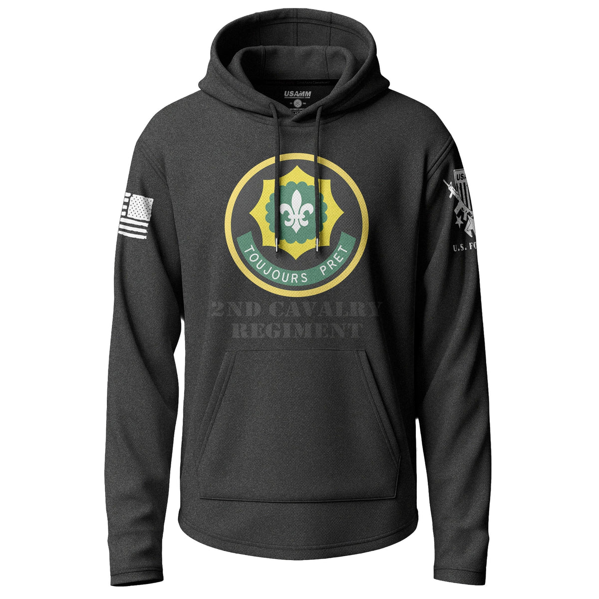 2nd Cavalry Regiment Graphic Lightweight Hoodie Lightweight Hoodie 90241-S-BK-THIN