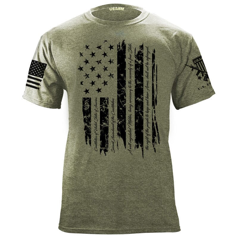 2nd Amendment Gold Flag T-shirt Shirts YFS.3.001.1.MGT.1
