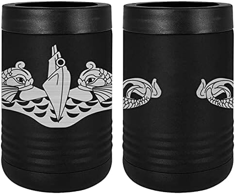 Navy Submarine Warfare Badge Laser Engraved Insulated Beverage Holder Mugs LEIH.0059.B