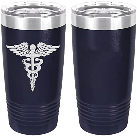 Navy Hospital Caduceus Badge Laser Engraved 20oz Tumbler Mugs LET.0033.N