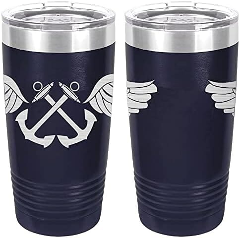 Navy Aviation Boatswain Badge Laser Engraved 20oz Tumbler Mugs LET.0007.N