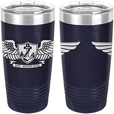 Navy Aviation Warfare Specialist Badge Laser Engraved 20oz Tumbler Mugs LET.0009.N