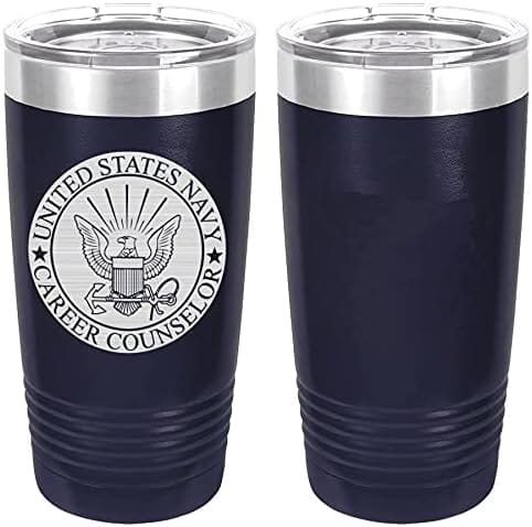 Navy Career Counselor Badge Laser Engraved 20oz Tumbler Mugs LET.0012.N