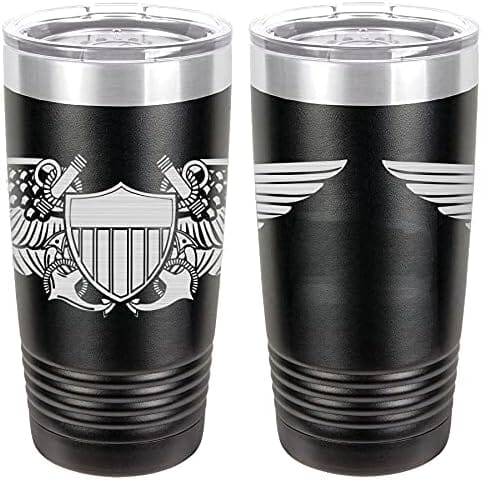 Navy Naval Flight Officer Badge Laser Engraved 20oz Tumbler Mugs LET.0040.B