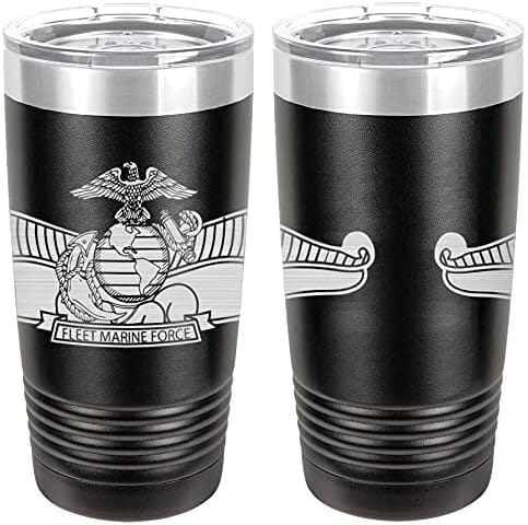 Navy Fleet Marine Force Badge Laser Engraved 20oz Tumbler Mugs LET.0032.B
