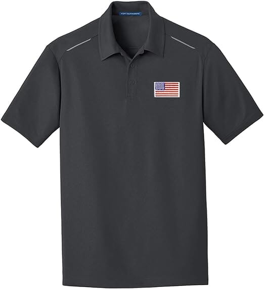 American Flag Embroidered Performance Polo Shirts 10.GY