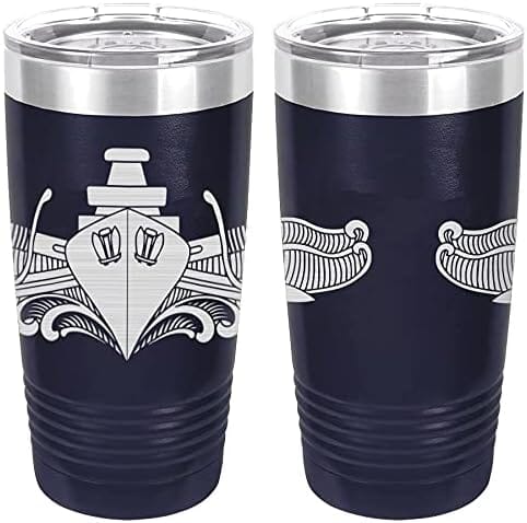 Navy Surface Warfare (Officer) Badge Laser Engraved 20oz Tumbler Mugs LET.0064.N