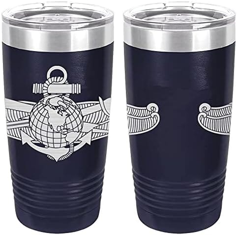 Navy Information Dominance Warfare SPC Badge Laser Engraved 20oz Tumbler Mugs LET.0034.N