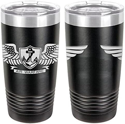 Navy Aviation Warfare Specialist Badge Laser Engraved 20oz Tumbler Mugs LET.0009.B
