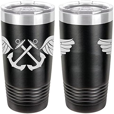 Navy Aviation Boatswain Badge Laser Engraved 20oz Tumbler Mugs LET.0007.B