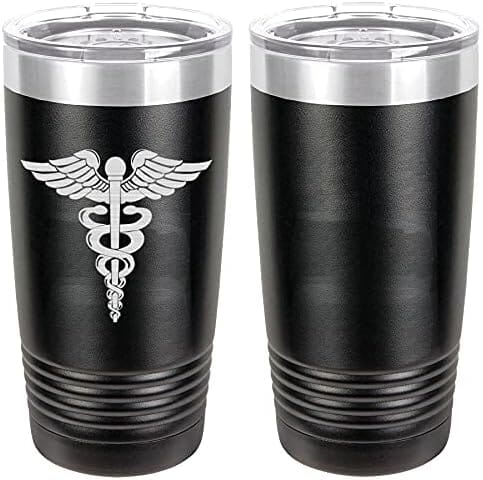 Navy Hospital Caduceus Badge Laser Engraved 20oz Tumbler Mugs LET.0033.B