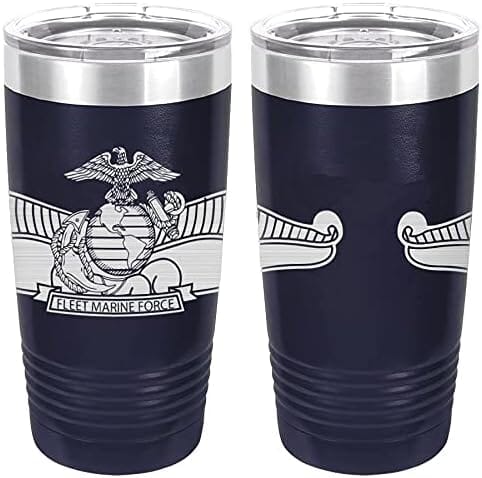Navy Fleet Marine Force Badge Laser Engraved 20oz Tumbler Mugs LET.0032.N