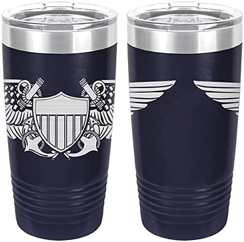 Navy Naval Flight Officer Badge Laser Engraved 20oz Tumbler Mugs LET.0040.N