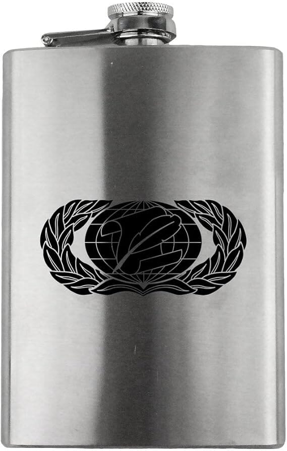 Information Management Badge AF Veteran 8oz. Flask flask