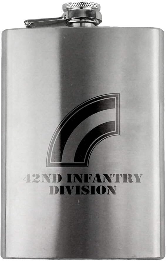 Army 42nd Infantry Division Subdued Veteran 8oz. Flask flask