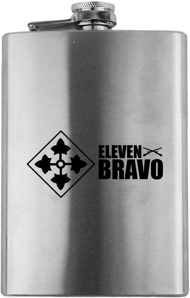 Army 4th Infantry Division 11 Bravo Veteran 8oz. Flask flask
