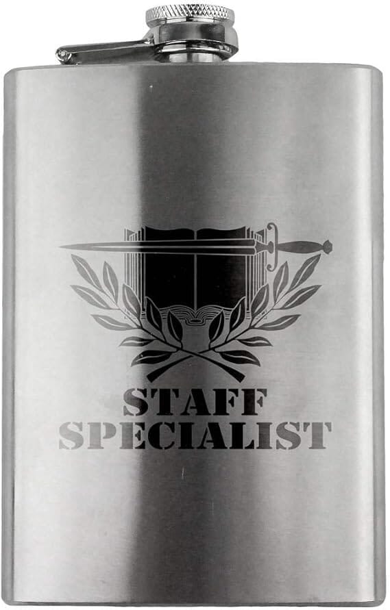 Army Staff Specialist Branch Military 8oz. Flask flask