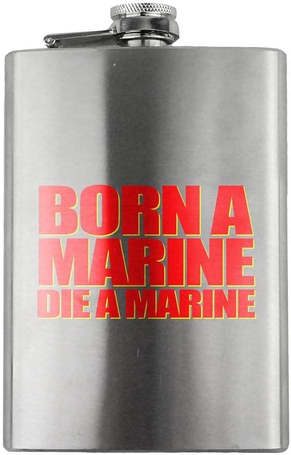 Original Born A Marine Veteran 8oz. Flask flask