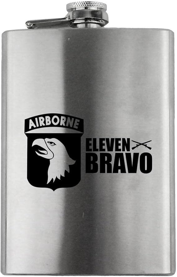Army 101st Airborne Division 11 Bravo Veteran 8oz. Flask flask