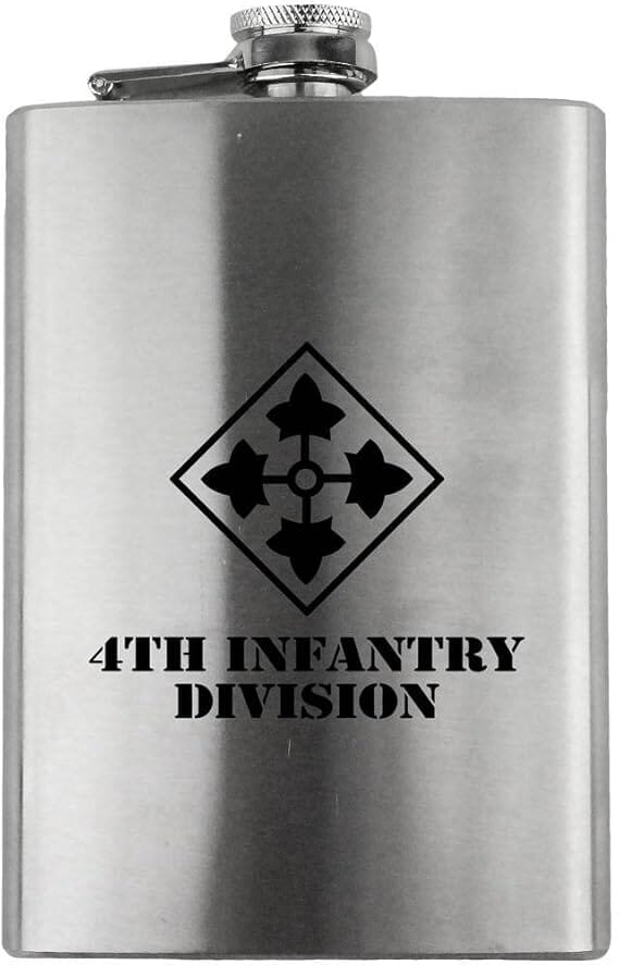 Army 4th Infantry Division Subdued 8oz. Flask flask
