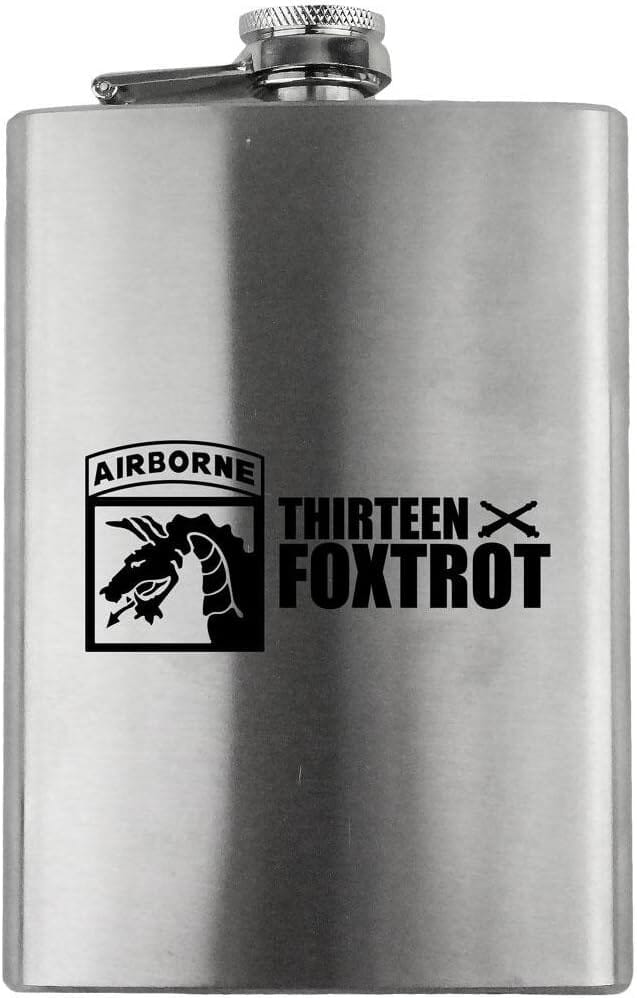 Army XVIII Airborne Division 13 Foxtrot Veteran 8oz. Flask flask