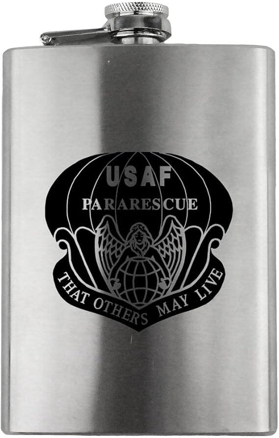 Pararescue Badge Air Force Veteran 8oz. Flask flask