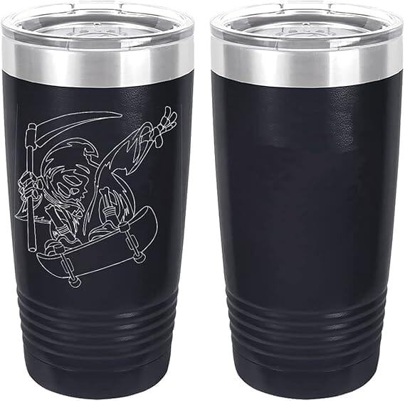 Skater Grimm Reaper Laser Engraved 20oz Tumbler Mugs LET.0172.N
