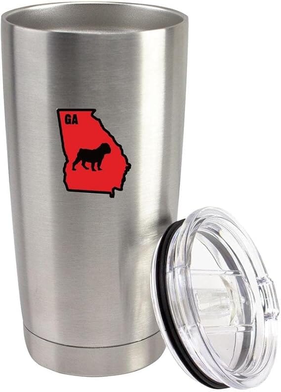 Original I Bulldog Georgia Classic State 20 oz Vacuum Sealed 18/8 Stainless Steel Tumbler Mugs