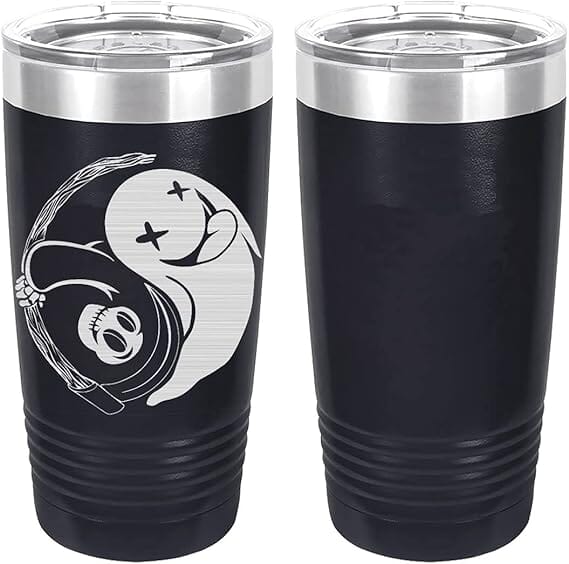 Ghost Yin-Yang Laser Engraved 20oz Tumbler Mugs LET.0167.N