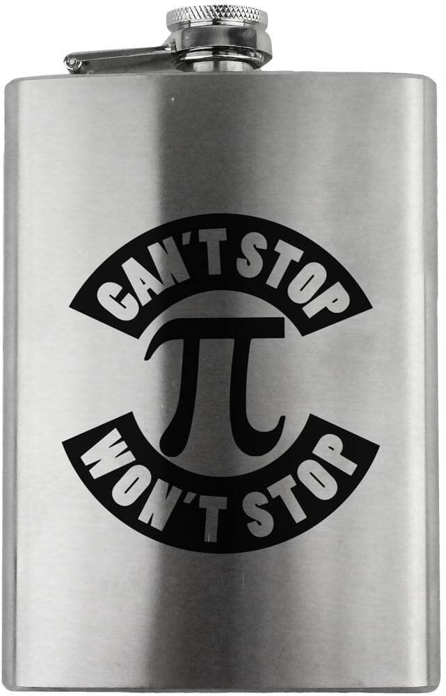 Pi Can't Stop Won't Stop National Pi Day 8oz. Flask flask