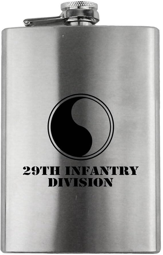 Army 29th Infantry Division Subdued 8oz. Flask flask