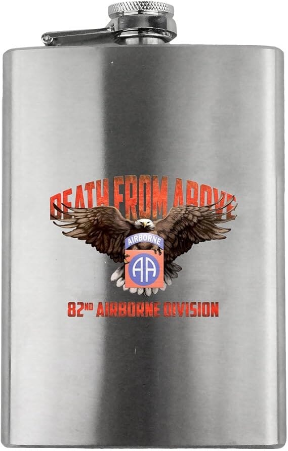 Original 82nd Airborne Death From Above Stainless Steel 8oz. Flask flask