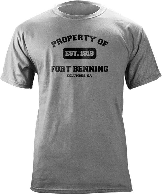 Original Army Base Property of Fort Benning Veteran PT T-Shirt Shirts 14.766