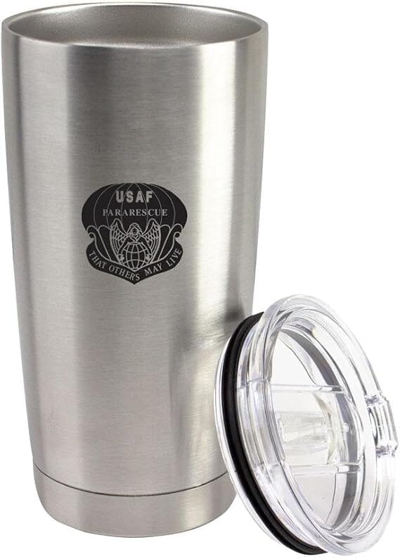 Air Force Pararescue Subdued Badge PJ Parajumper 20 oz Vacuum Sealed 18/8 Stainless Steel Tumbler Mugs