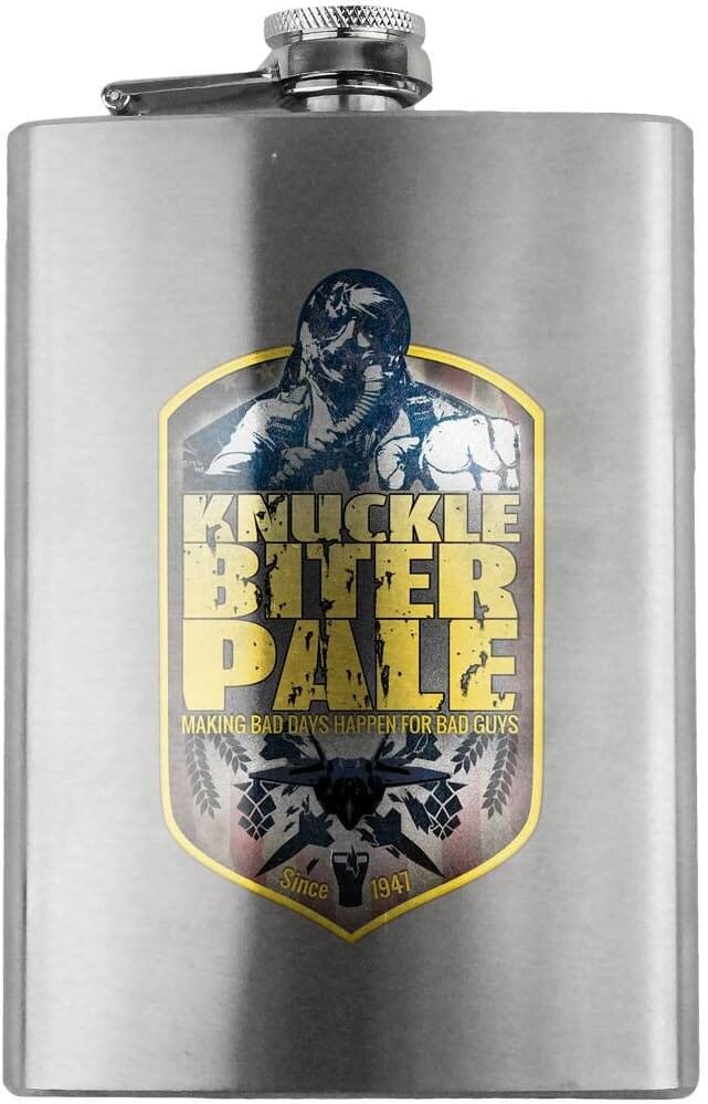 Original Air Force Knuckle Biter Pale Beer Label 8oz. Flask flask
