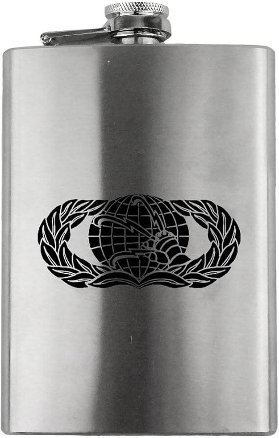 Communications Badge Air Force Veteran 8oz. Flask flask