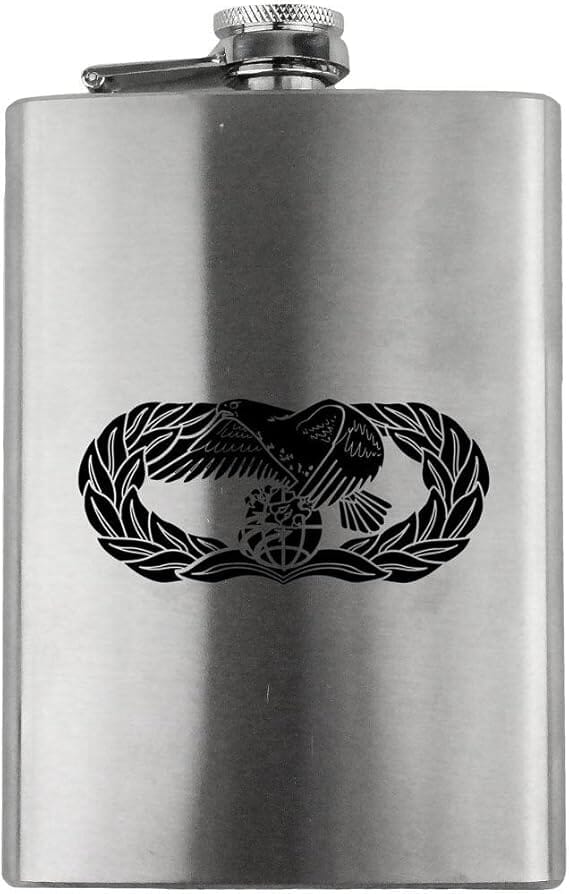 Transportation Badge Air Force Veteran 8oz. Flask flask