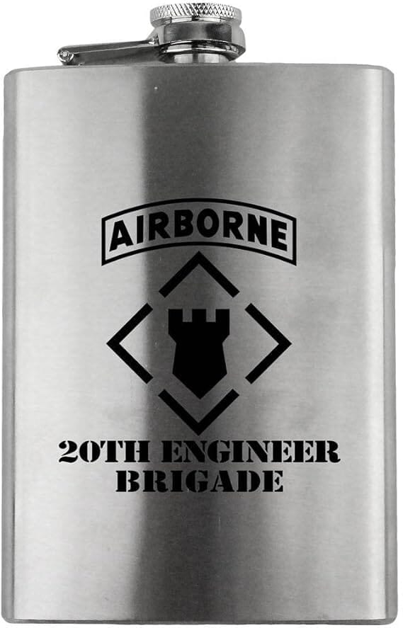 Army 20th Engineer Brigade Subdued 8oz. Flask flask