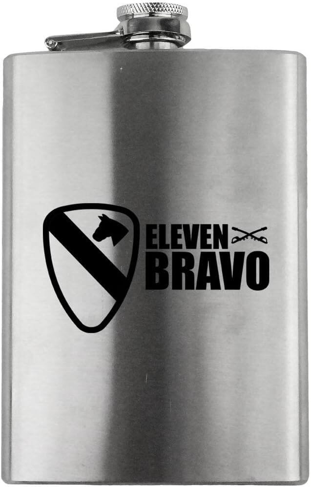 Army 1st Cavalry Division 11 Bravo Veteran 8oz. Flask flask