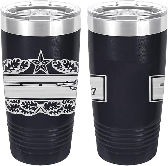 Army Combat Infantry 2nd Award Badge Laser Engraved 20oz Tumbler Mugs LET.0129.N