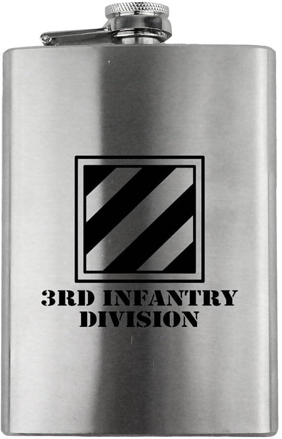 Army 3rd Infantry Division Subdued 8oz. Flask flask