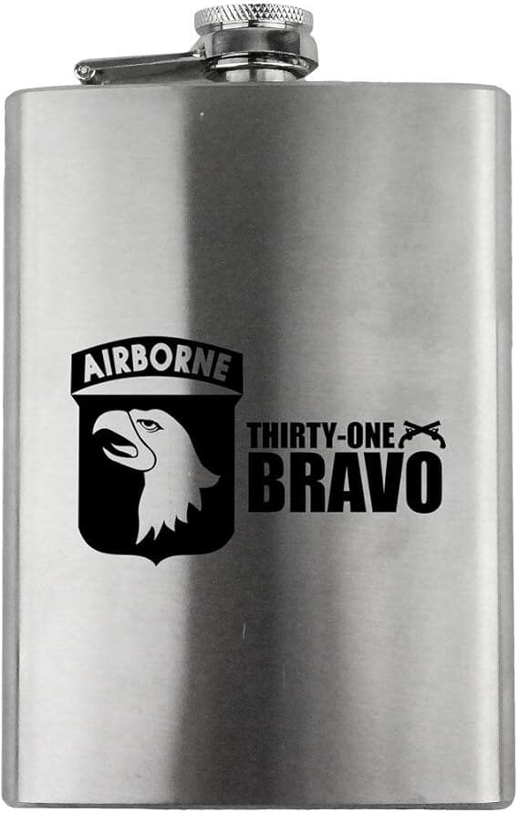 Army 101st Airborne Division 31 Bravo Veteran 8oz. Flask flask