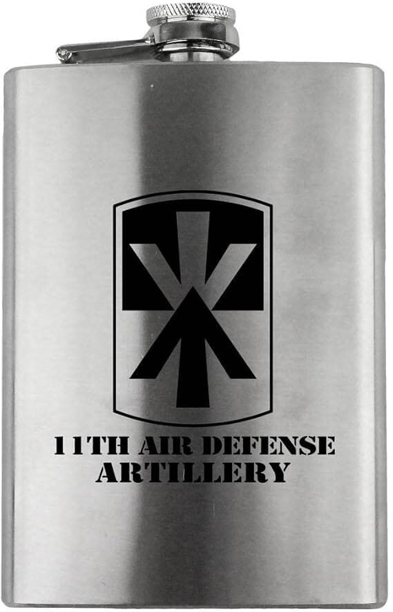 Army 11th Air Defense Artillery Subdued 8oz. Flask flask