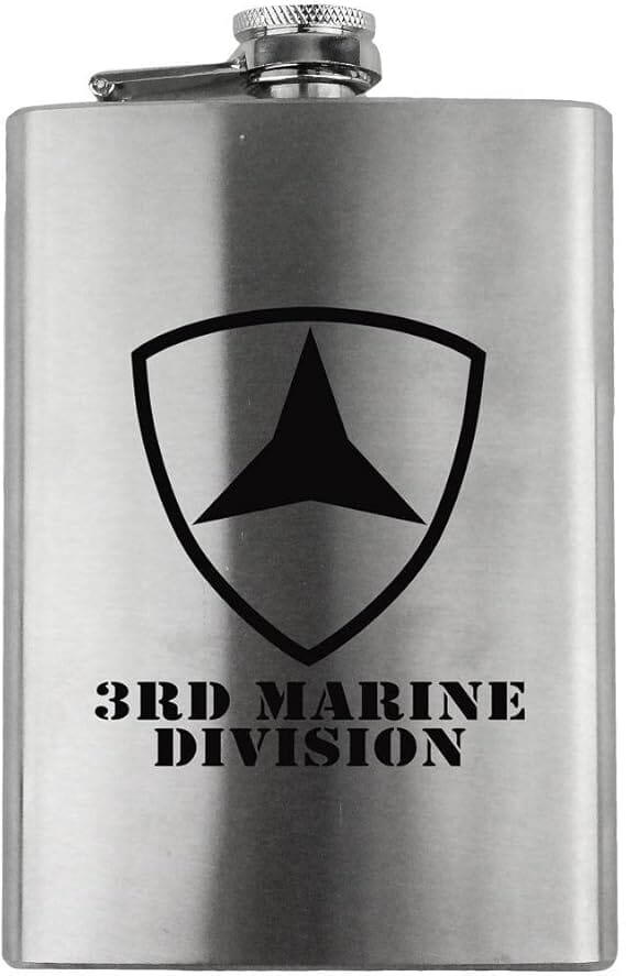 3rd Marine Division Subdued 8oz. Flask flask