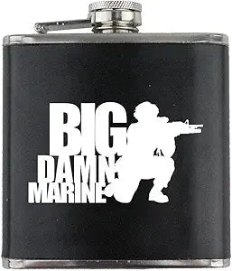 Big Damn Marine Veteran Leather Wrapped 6oz. Flask Flasks