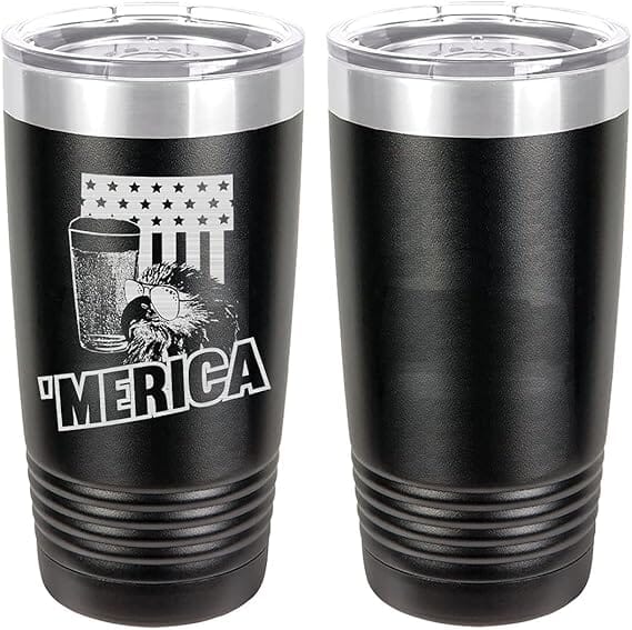 Merica Eagle Beer Laser Engraved 20oz Tumbler Mugs LET.0169.B
