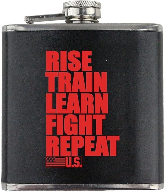 Rise Train Repeat Leather Wrapped 6oz. Flask Flasks
